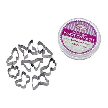 Winco CST-31 8 Piece Butterfly Pastry Cutter Set