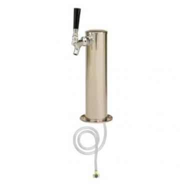Micro Matic D4743T 3" Column 1 Tap SpinStop Air-Cooled Polished Stainless Steel Draft Beer Tower
