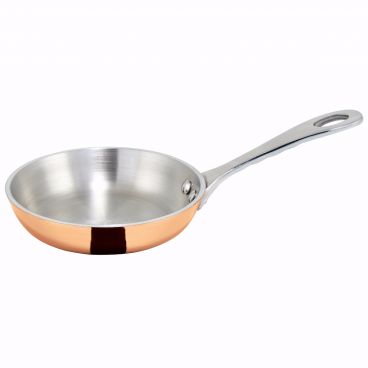 Winco DCFP-4C 4" Stainless Steel Mini Fry Pan with Copper Plated Exterior - 5 Oz.