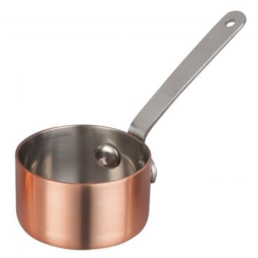 Winco DCWA-201C Copper Plated Stainless Steel 2" Diameter Mini Sauce Pan Serving Dish with Handle