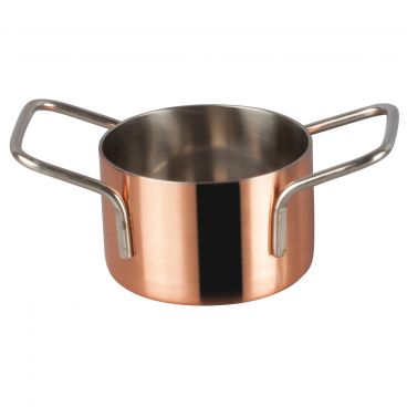 Winco DCWE-201C Copper Plated Steel 2 3/4" x 1 3/4" Mini Casserole Serving Dish with 2 Handles