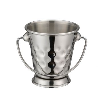 Winco DDSA-101S 3" x 3 1/8" Hammered Stainless Steel Mini Pail