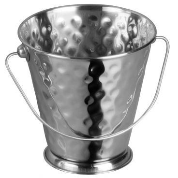 Winco DDSA-103S 5" x 5" Hammered Stainless Steel Mini Pail