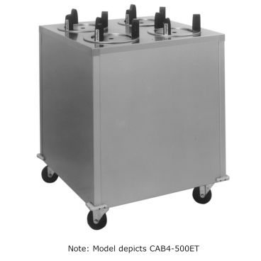 Delfield CAB4-1013QT Mobile Enclosed 32-1/4” Four-Stack Quick Temp Heated Dish Dispenser - 208V, 2800W