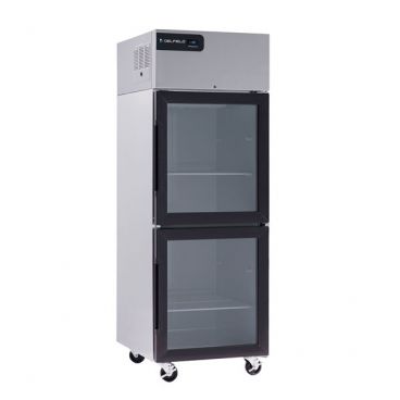 Delfield GBR1P-GH Coolscapes 27-2/5” Wide Reach-In Refrigerator With Two Glass Half-Height Doors - 115V, 0.22 HP