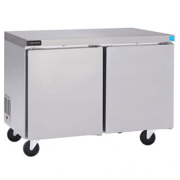 Delfield GUF60P-S Coolscapes 60" Two Section Stainless Steel / Aluminum Undercounter Freezer - 11.7 Cu. Ft., 115V