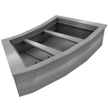 Delfield N8059-R Three Pan Curved Stainless Steel Drop-In Ice Cooled Cold Food Well
