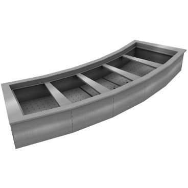 Delfield N8094-R Five Pan Curved Stainless Steel Drop-In Ice Cooled Cold Food Well