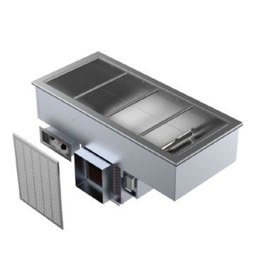 Delfield N8656P Four Pan Drop-In Hot/Cold Food Well With Galvanized Steel Exterior - 120/240V