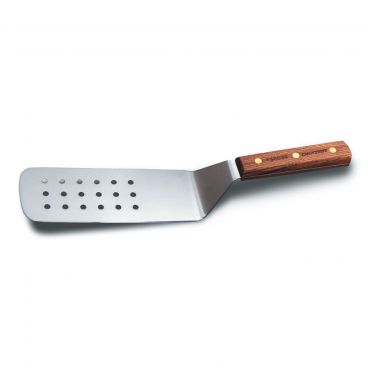Dexter Russell Traditional Series 16330 8" x 3" Perforated Turner with Rosewood Handle