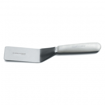 Dexter-Russell 16463 4" x 2" Server and Turner with Stainless Steel Offset Blade and Polypropylene White Handle