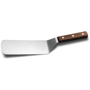 Dexter 2388 16381 Traditional Collection Offset 8" x 3" High Carbon Steel Blade Cake Turner With Walnut Handle