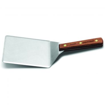 Dexter 85869 16291 Traditional Collection Offset 6" x 5" Stainless Steel Blade Balanced Hamburger Turner With Rosewood Handle