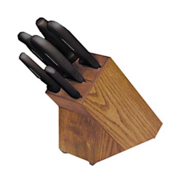 Dexter HSGB-3 21009 SofGrip 7-Piece Knife Set With Black Handles And Wooden Block