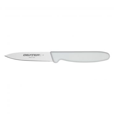 Dexter P94843 31611 Basics 3 Inch High Carbon Steel Tapered Point Paring Knife With White Handle