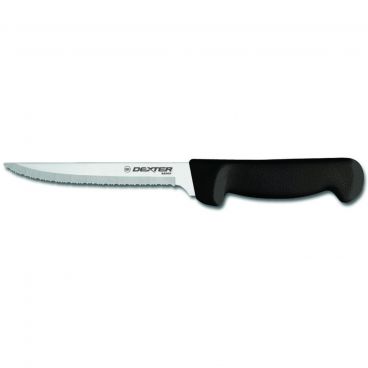 Dexter P94847B 31627B Basics Black Handle 6 Inch Scalloped Edge High Carbon Steel Blade Utility Knife