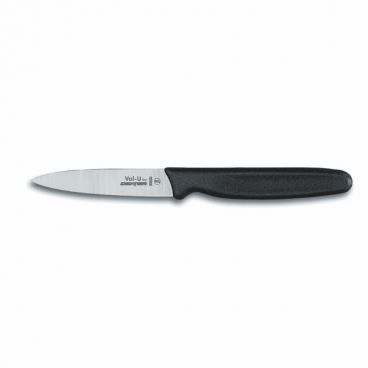 Dexter Russell 30500 Val-U 3 1/2" High Carbon Steel Paring Knife with  Black Polypropylene Handle