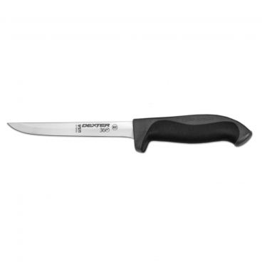 Dexter 360™ S360-6F-PCP 36002 6" DEXSTEEL™ High Carbon Steel Narrow Flexible Boning Knife with Black Polypropylene / Santoprene Handle