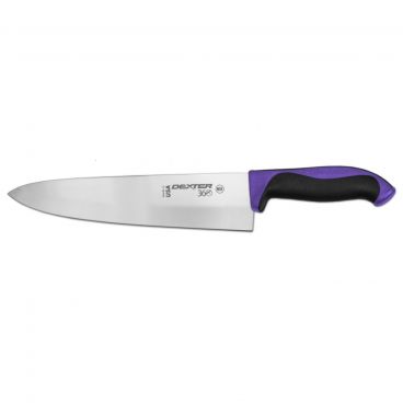 Dexter 360™ S360-10P-PCP 36006P 10" DEXSTEEL™ High Carbon Steel Cooks Knife with Purple Polypropylene / Santoprene Handle