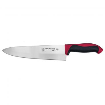 Dexter 360™ S360-10R-PCP 36006R 10" DEXSTEEL™ High Carbon Steel Cooks Knife with Red Polypropylene / Santoprene Handle