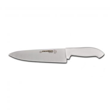 Dexter-Russell SG145-8PCP 24153 8" Chef's Knife with High-Carbon Steel Blade and White Sofgrip Handle