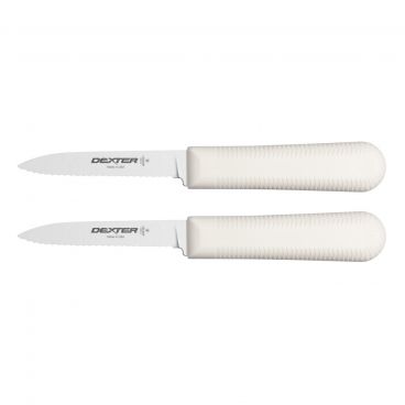 Dexter S104SC-2PCP 15663 Sani-Safe 3.25 Inch High Carbon Steel Scalloped Paring Knives 2 Pack