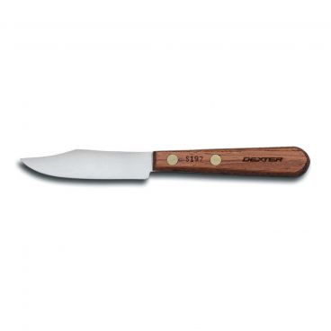 Dexter S197PCP 15150 3" Traditional High-Carbon Steel Clip Point Paring Knife With Rosewood Handle