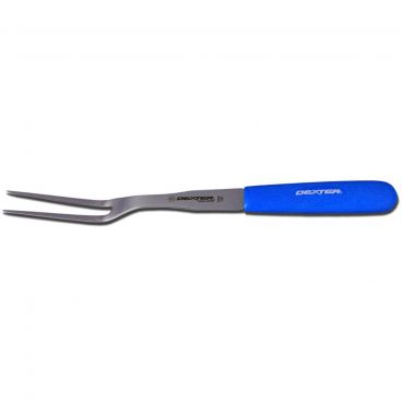 Dexter S205H-PCP 14443H Sani-Safe Collection 13" Long 8" Stainless Steel Blade Cook's Fork With Heat-Resistant Cool Blue Textured Polypropylene Handle In Perfect Cutlery Packaging