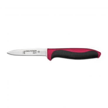 Dexter S360-3-1/2R-PCP 36000R 360 Series 3.5 Inch DEXSTEEL High Carbon Steel Paring Knife With Red Santoprene Handle