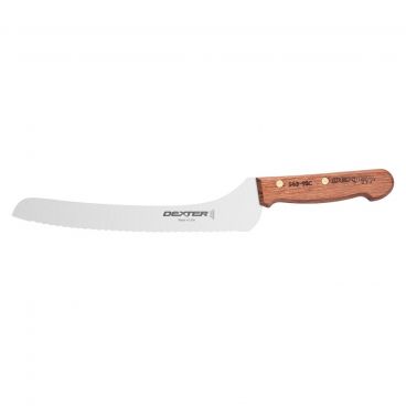 Dexter S63-9SC-PCP 13390 Traditional 9 Inch High Carbon Steel Offset Scalloped Bread Knife With Rosewood Handle