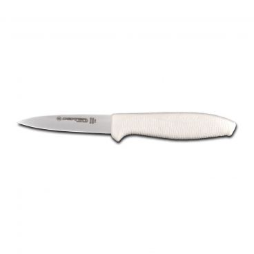 Dexter SG105PCP 24353 Sofgrip 3.5 Inch High Carbon Steel Paring Knife With Rubber White Handle