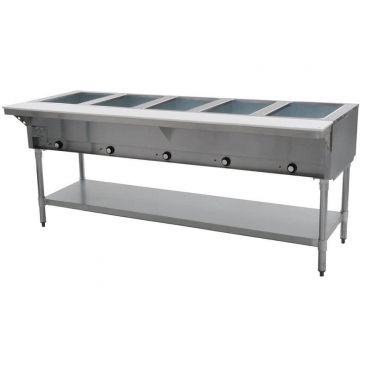 Eagle DHT5-208 79" Five Pan Electric Dry Hot Food Table With Galvanized Base - 208V
