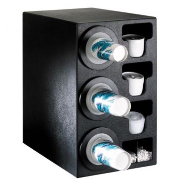 Dispense Rite BFL-C-3BT 8-44 oz 3-Cup Beverage, Lid and Straw Countertop Dispenser
