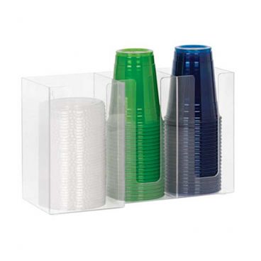 Dispense-Rite CTHL-3 Acrylic 3-Compartment Beverage Cup and Lid Organizer
