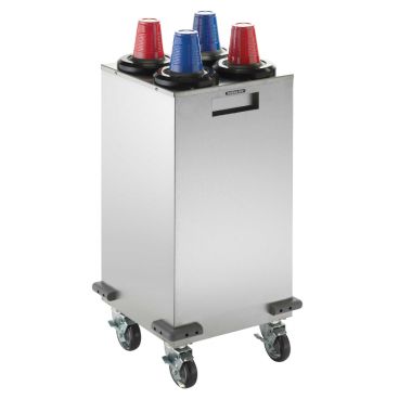 Dispense-Rite MCDC-SLR2X2 Stainless Steel Mobile Cup Dispensing Cart