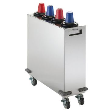 Dispense-Rite MCDC-SLR4X1 Stainless Steel Mobile Cup Dispensing Cart