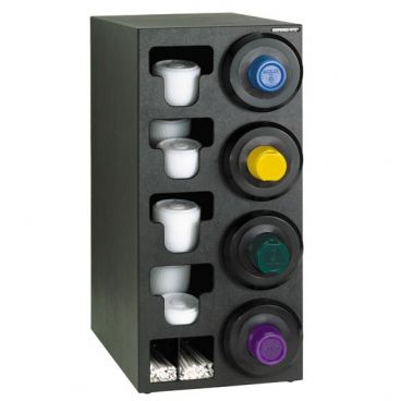Dispense Rite SLR-C-4RBT 8-44 oz 4-Cup Beverage, Lid and Straw Countertop Dispenser