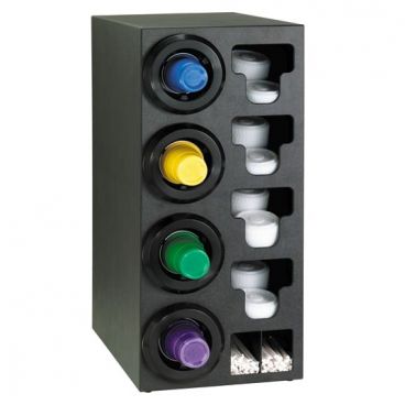 Dispense Rite STL-C-4LBT 8-44 oz 4-Cup Beverage, Lid and Straw Countertop Dispenser