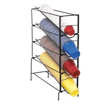 Dispense-Rite WR-CT-4 8 to 44 Oz. 4-Section Beverage Cup Dispensing Rack
