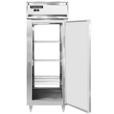 Continental Refrigerator D1FENPT 28-1/2" Designer Line Extra Wide Pass-Thru Reach-In Freezer With 1 Full-Height Solid Door, 22 Cubic Ft, 115 Volts