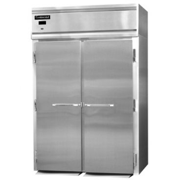 Continental Refrigerator DL2FI-E 68.5" Extra-High Two Section Designer Line Roll-In Freezer With 2 Full-Height Solid Doors And 66-1/4" Cart Capacity, 115/208-230 Volt