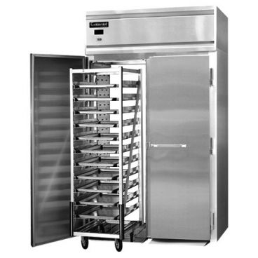 Continental Refrigerator D2RINRT 68.5" Designer Line Two Section Roll-Thru Refrigerator With 4 Full-Height Solid Doors And 66-1/4" Cart Capacity, 115 Volts