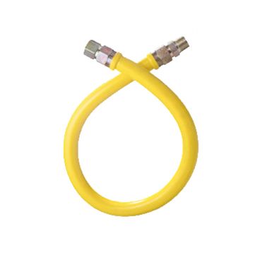 Dormont 16100NPFS36BX 36" Long 1" Inside Diameter Yellow Antimicrobial PVC Stationary Gas Connector Hose With NPFS Connector In Retail Box