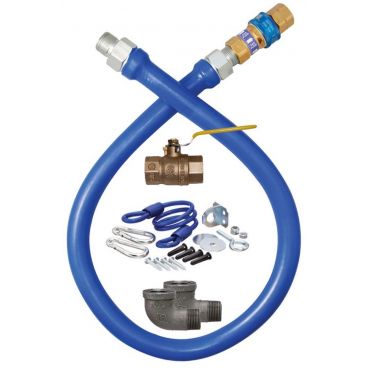 Dormont 16100KIT24 Deluxe SnapFast® 24" Gas Connector Kit with Two Elbows and Restraining Cable - 1" Diameter