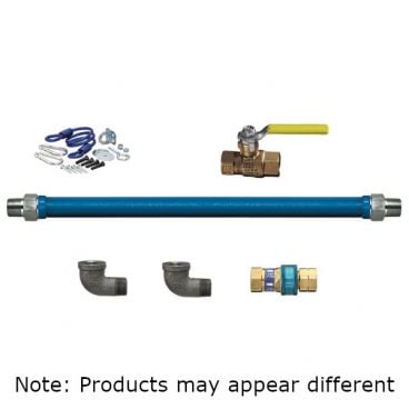 Dormont 16100KIT72 Deluxe SnapFast® 72" Gas Connector Kit with Two Elbows and Restraining Cable - 1" Diameter