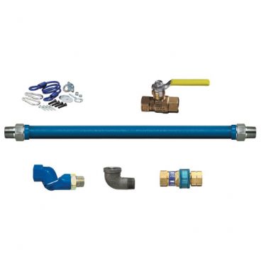 Dormont 16100KITS48 Deluxe SnapFast 48" Gas Connector Kit with Swivel MAX, Elbow, and Restraining Cable - 1" Diameter