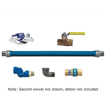 Dormont 1650KIT2S24 Deluxe SnapFast 24" Gas Connector Kit with Two Swivels and Restraining Cable - 1/2" Diameter