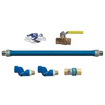 Dormont 1650KIT2S72 Deluxe SnapFast 72" Gas Connector Kit with Two Swivels and Restraining Cable - 1/2" Diameter