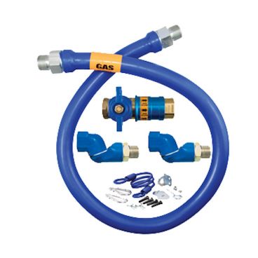 Dormont 1650KITCF2S36 Deluxe Safety Quik 36" Gas Connector Kit with Two Swivels and Restraining Cable - 1/2" Diameter