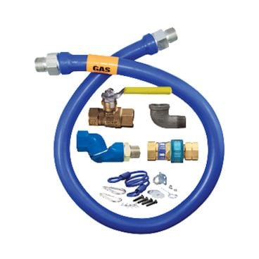 Dormont 1650KITS24 Deluxe SnapFast 24" Gas Connector Kit with Swivel MAX, Elbow, and Restraining Cable - 1/2" Diameter
